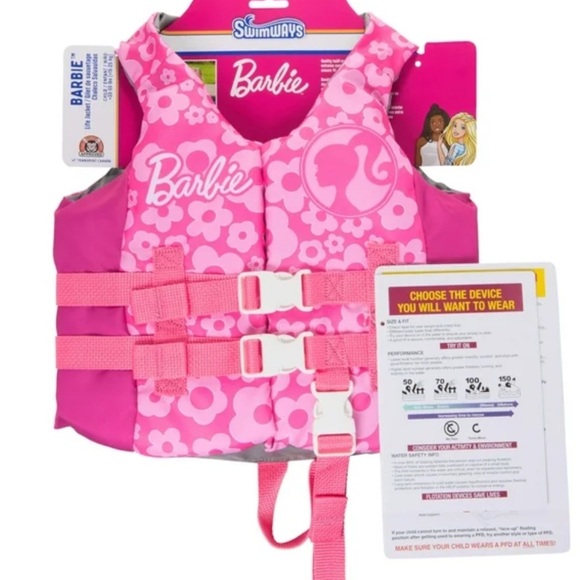 DISNEY Barbie Kids Swim Vest and Swim Trainer (Child 33-55 lbs) - Picture 5 of 10
